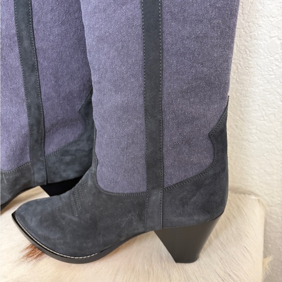Isabel Marant Women's navy and Gray Knee-High Boots $1650 - Picture 4 of 7